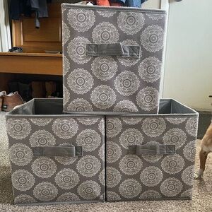 3 Fabric storage cubes